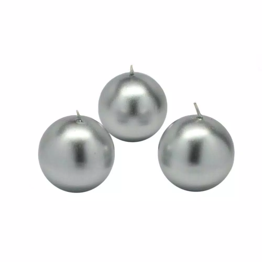 Indoor Christmas Decorations Zest Candle 2 In. Metallic Silver Ball Candles (12-Box) 1 Indoor Christmas Decorations Zest Candle 2 In. Metallic Silver Ball Candles (12-Box)