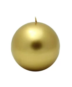 Indoor Christmas Decorations Zest Candle 4 In. Metallic Gold Ball Candles (2-Box)