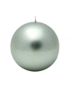 Indoor Christmas Decorations Zest Candle 4 In. Metallic Silver Ball Candles (2-Box)