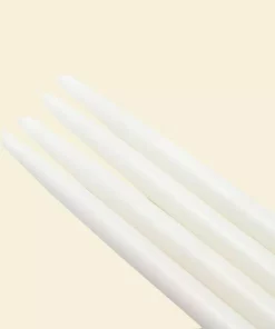 Indoor Christmas Decorations Zest Candle 10 In. White Taper Candles (12-Set)