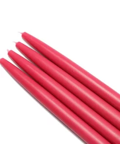 Indoor Christmas Decorations Zest Candle 10 In. Red Taper Candles (12-Set)