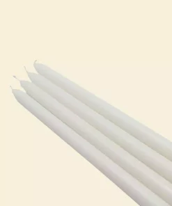 Indoor Christmas Decorations Zest Candle 12 In. White Taper Candles (12-Set)