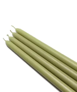 Indoor Christmas Decorations Zest Candle 12 In. Sage Green Taper Candles (12-Set)