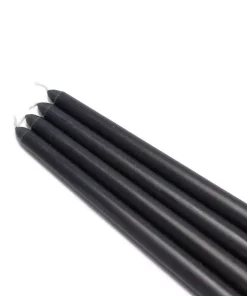 Indoor Christmas Decorations Zest Candle 12 In. Black Taper Candles (12-Set)