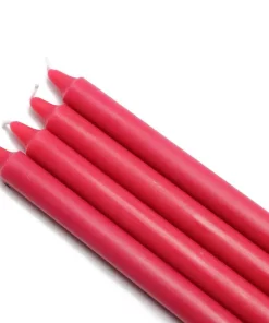 Indoor Christmas Decorations Zest Candle 10 In. Red Straight Taper Candles (12-Set)