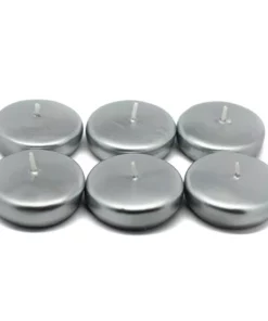 Indoor Christmas Decorations Zest Candle 2.25 In. Metallic Silver Floating Candles (24-Box)