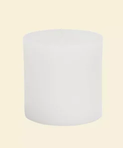 Indoor Christmas Decorations Zest Candle 3 In. X 3 In. White Pillar Candles Bulk (12-Case)