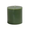 Indoor Christmas Decorations Zest Candle 3 In. X 3 In. Hunter Green Pillar Candles Bulk (12-Case)