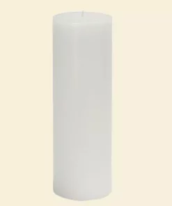 Indoor Christmas Decorations Zest Candle 3 In. X 9 In. White Hand-poured Pillar Candles Bulk (Case Of 12)