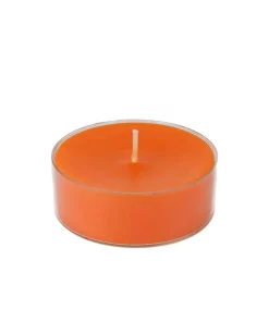 Indoor Christmas Decorations Zest Candle 2.25 In. Orange Mega Oversized Tealights (12-Box)