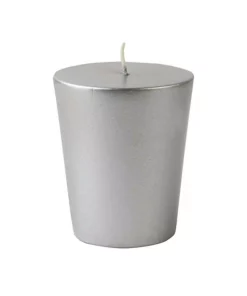 Indoor Christmas Decorations Zest Candle 1.75 In. Metallic Silver Votive Candles (12-Box)