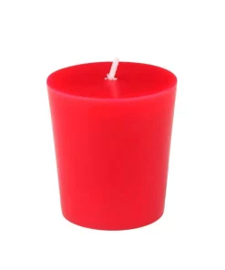 Indoor Christmas Decorations Zest Candle 1.75 In. Red Votive Candles (12-Box)