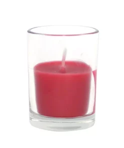 Indoor Christmas Decorations Zest Candle 2 In. Red Round Glass Votive Candles (12-Box)